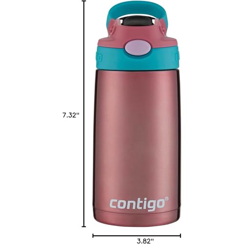 Contigo Kids Straw Stainless Steel Water Bottle with AUTOSPOUT Lid 13oz Punch - image 6