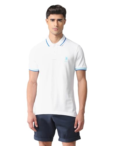 Image of U.S. POLO ASSN. Solid Slim Fit Polo T Shirts for Men - 100% Cotton, Half Sleeves Mens Tshirt