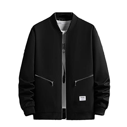 Blouson bomber homme noir pour le week-end veste baseball mi-saison 5XL