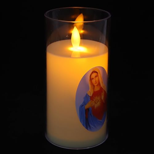 Vela devocional sin humo Hohopeti para rezar en casa sin peligro de fuego ni manchas