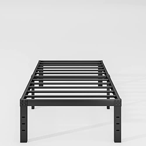 Sementa Twin-Bed-Frames 16 Inch High Heavy Duty-Platform-Mattress-Foundation - No Box Spring Needed,Storage Underneath,Easy Assembly,Noise Free,Black