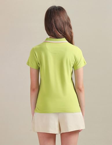 Image of U.S. Polo ASSN. Women Cotton Solid Regular Fit Polo Shirt