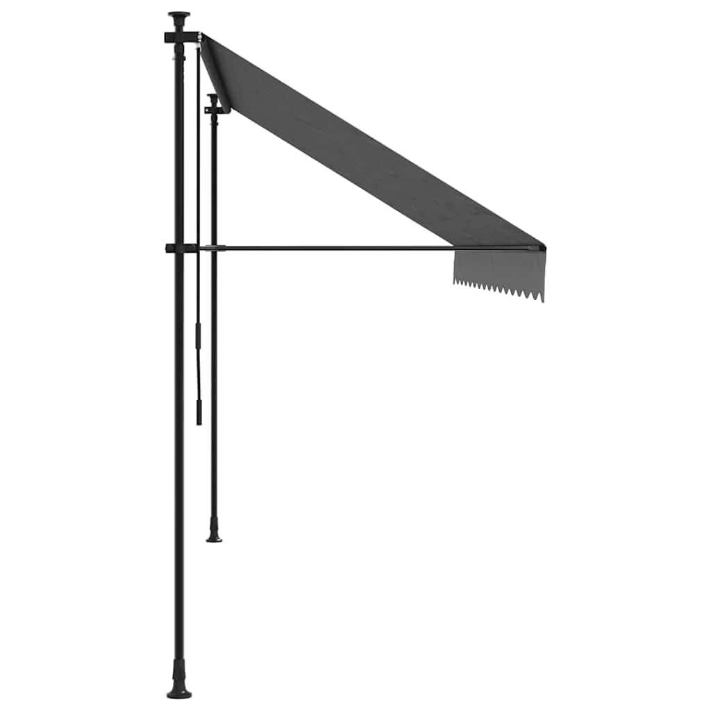 Markiza zwijana, antracytowa, 350 x 150 cm, tkanina odporna na promieniowanie UV, rama stalowa, zadaszenie tarasu do użytku na zewnątrz