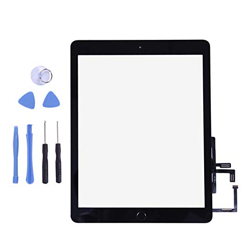 Touch Screen Digitizer for 2017 iPad 9.7 - Front Glass Replacement with Home Button & Tool Repair Kit (A1822, A1823) - Black