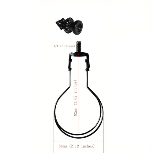 Image of GY & CK Lampshade Clip Adapter Light Bulb Adapter Includes Decoration Finial, Spring Clip for Light Bulbs (Black)
