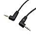 UpperFu 3.5mm Stereo Audio Cable, 2-Pack Gold Plated 3.5mm Male 90 Degree Right & Left Angled to Male 3 Pole Stereo Audio Adapter Cable for Smartphones Tablets Media Players 10cm/3.9inch