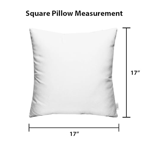 RSH Décor: Set of 4 Square Throw Pillows | Made with Indoor/Outdoor All Weather Sunbrella Fabric | Decorative Accent Pillows for Patio Furniture | Reversible | 17