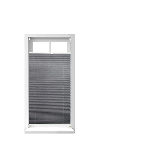 Relaxdays 3 Estores Enrollables sin Taladrar, Plisados, Translúcidos, Cortinas Oscurecedoras Ventana sin Obra, 60 x 130 cm, Gris