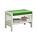 Cambia panchina Green Pad Change Shoe Sgabello Sedile in Legno Bianco Singolo Strato di stoccaggio Divano Riposo Soggiorno Balcone Corridoio 600mm * 550mm * 420mm MUMUJIN