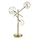 Produktbild XHMK 3-Lichter 70cm Klarglastischlampe G4 Nordic Metall Schlafzimmer Nachtlicht Postmodern Luxuxgold Büro-Schreibtisch-Laterne Heim Wohnzimmer Study Dekor Tischleuchten Tischleuchten