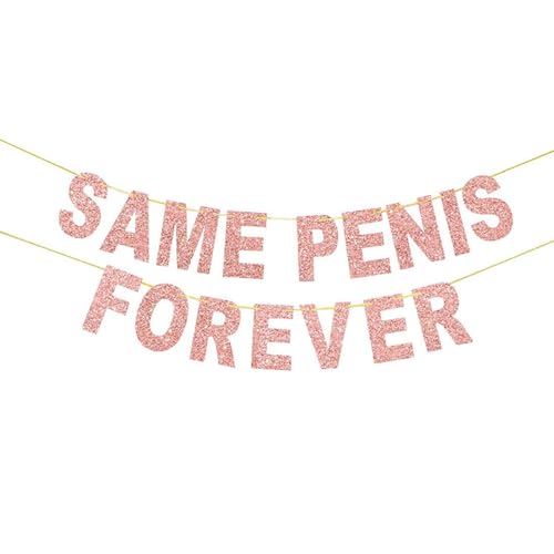 Bachelorette Party Banner Glitter Rose Gold Same Penis Forever Bachelorette Party Decorations Hen Party Banner Sign Decorations Bridal Shower Supplies