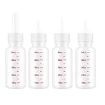 4 Pcs 50ml Pet Feeding Bottle Newborn Animal Feeder Nursing Feeding Bottle Puppy Feeding Bottles Mini Nipple Syringe with Different Nipples Easy for Newborn Animal Feeder