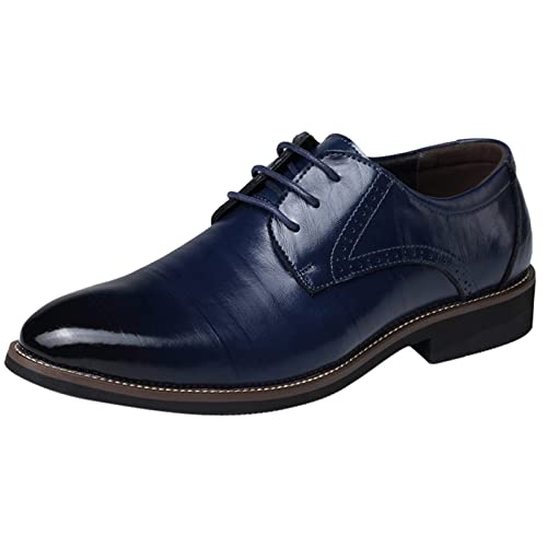 Scarpe da uomo in pelle verniciata Derby stringate...