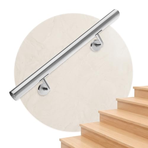 Image of MONZANA® 50cm Handrails for Stairs V2A Stainless Steel Indoor/Outdoor Handrail Railing Stair Rail | Hand Rail for Stairs | 50cm-600cm Wall Mounted Staircase Hand Rails for Outdoor Steps