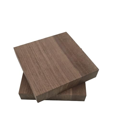2PCS Unfinished Walnut Wood Blocks for DIY Crafting Scroll Saw Woodworking Wood Carving Burning Laser Cutting Engraving CNC Cutting Painting Fretwork (3.93 x 3.93 x 0.78)