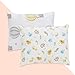 HOPPO Baby&Kids Toddler Pillowcases Set of 2 Fits Pillows Sized 13 x 18 or 14 x 19 Envelope Style Soft 100% Cotton Breathable Durable Hypoallergenic Machine Washable Pillow Case Air Balloon & Animals