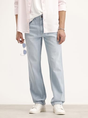 Image of WROGN Men's 100% Cotton Jeans | Solid | Anti Fit