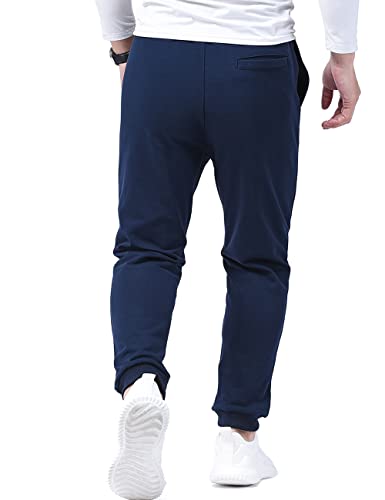 Zoulee Classic Drawstring-Waist Zipper Logo Jogger Pants With Zipper Fly Navy Blue 2Xl #TOP4