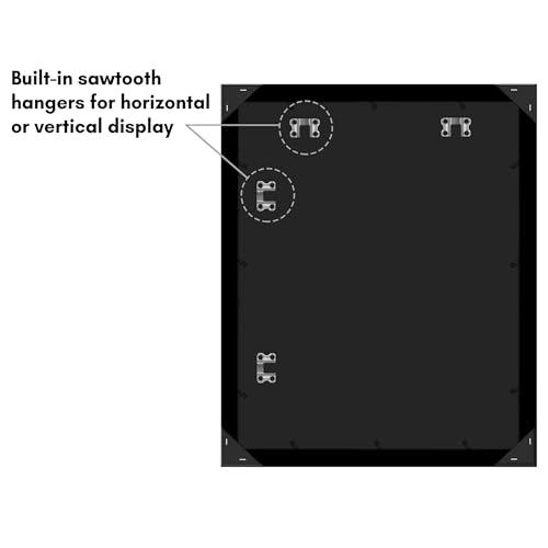 Americanflat 17x21 Picture Frame with Polished Plexiglass - Black Picture Frame - Wide Photo Frames Made of Engineered Wood for Vertical or Horizontal Wall Display - Epic Collection - Black