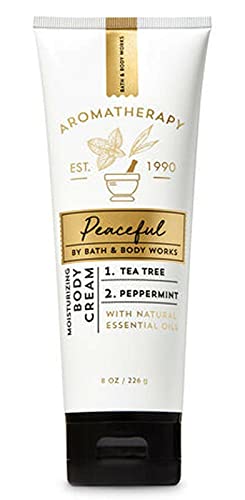 Bath & Body Works Aromatherapy Peaceful Tea Tree Peppermint 8 Ounce Moisturizing Body Cream