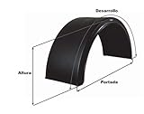 Desarrollo: 1900 mm. ALETA GUARDABARRO BASE REDONDA 430x1900x1300 MARCA DOMAR PARA RUEDA SENCILLA PARA CAMIÓN, REMOLQUE, SEMIRREMOLQUE, FURGÓN