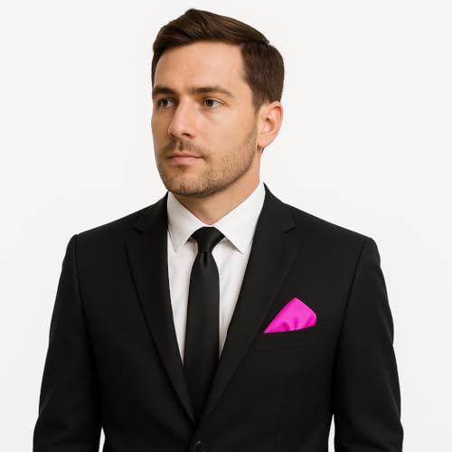 Image of LEONARDI Men's Solid Pocket Square | 30cm x 30cm | Smooth texture | Microfiber | Pack of 1 |