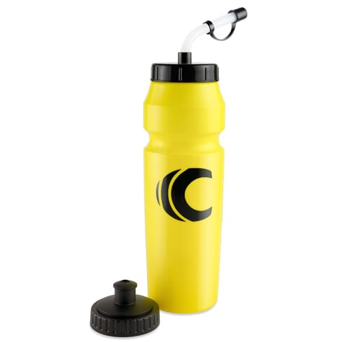 Image of Cannon Sports 1 Liter Sports Water Bottle, BPA-Free, 34 Oz Capacity, Large Mouth, 2 lids (Straw and Squeeze), Great For Helmet Sports Such As Hockey, Lacrosse, Football, Boxing (Yellow)