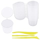 LYTIVAGEN 24 Pack Schleim Behälter, Slime Containers Slime Aufbewahrungsbehälter mit Deckel mit 3 Stück Schleimwerkzeuge für Schleim, Knetmasse, Schaumkugeln, Pulver, Flüssigkeit(40 ml)