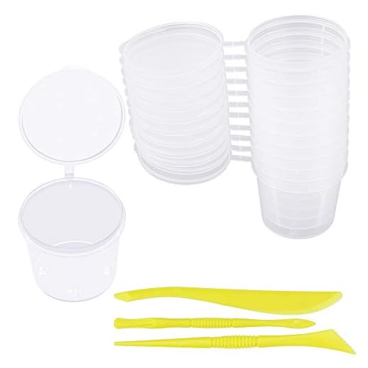 LYTIVAGEN 24-pack Slime behållare 40 ml klara plastkrukor med lock och 2 uppsättningar blandningsverktyg skumboll förvaringsbehållare för slime lim borax floam pärlor leksaker