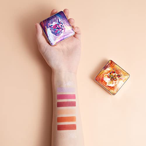 Zeesea Tipsy Kitty Eyeshadow Palette Quad, Waterproof Eye Shadow For Catgirls, Matte Eyeshadow, Shimmer Eye Shadow Palette Makeup (Sunset Plate) #TOP6