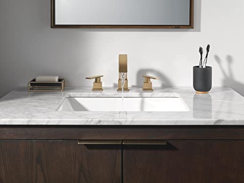 Delta Vero Brushed Gold Bathroom Faucet 3 Hole, 8 Inch Widespread Bathroom Sink Faucet for Vanity, Metal Push-Pop Drain Assembly, Champagne Bronze 3553LF-CZ - image 2