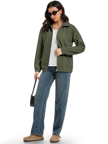 Women's Corduroy Jacket Fall Casual Zip Up Lapel Coat Trendy Winter Barn Jackets2