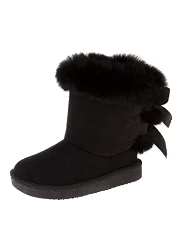 Josmo Girl's Winter Snow Warm Plush Outdoor Non-Slip Faux-Fure Soft Comfort Boots