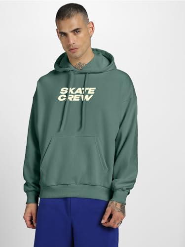 Image of Veirdo Polycotton Spun Oversized Fit Drop Shoulder Hooded Sweatshirt Full Sleeves Back Graphic Printed Jumper Hoodie for Men (Available Sizes: S to 3XL)