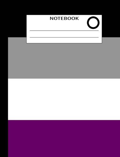 Notebook: Asexual Black Grey White Purple Flag Colors Composition Book Journal (7.44"x9.69" - 150 Pages - College Ruled) LGBTQ Pride