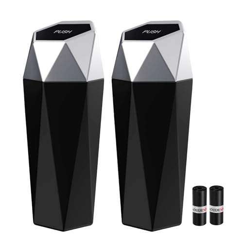 Image of Car Trash Can with Lid - 2-Pack, Interior Accessories for Vehicles, Leakproof Garbage Can with 30 Detachable Trash Bags, Multipurpose Organizers and Storage Solutions for Home and Office