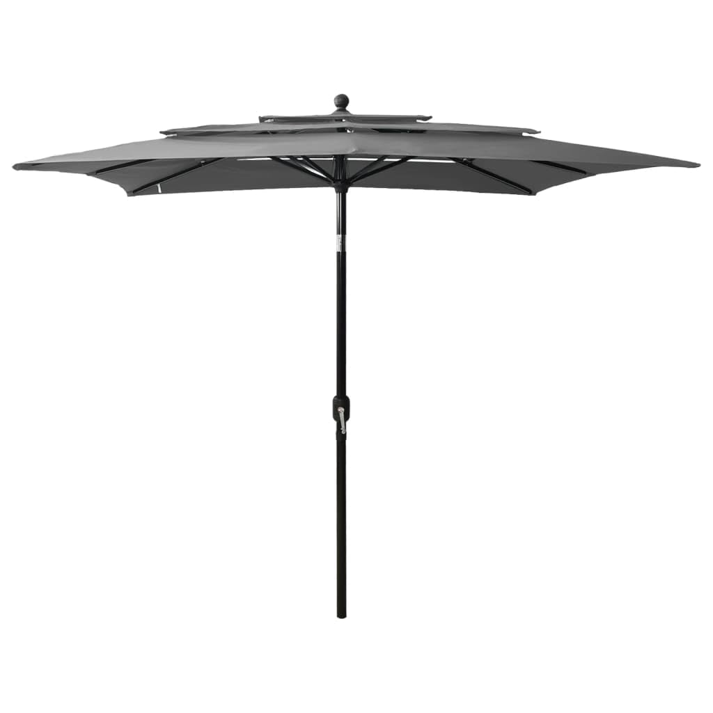 Vidaxl 3-Tier Garden Parasol With Aluminium Pole Outdoor Umbrella Anthracite