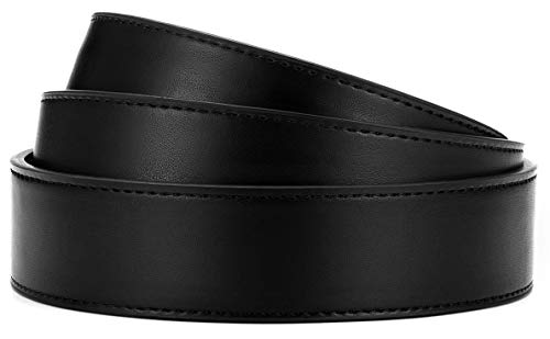 Image of Chaoren Leather Ratchet Belt 2 Pack Dress with Click Sliding Buckle 1 3 /8 inch in Gift Set Box - Adjustable Trim to Fit