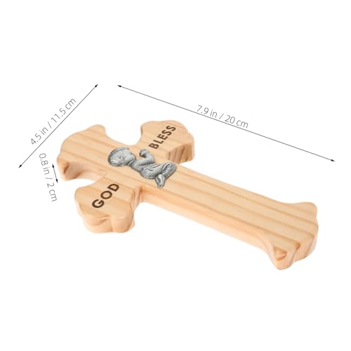 Cruz de madera para dormitorio infantil PRETYZOOM decoración de comunión hogar 6
