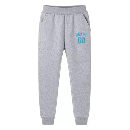 Boys Joggers with Pockets High Waist Sweatpants Kids Cuffed Trousers Athletic Sports Casual Track Pants for 1-11 Years3