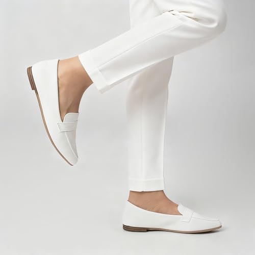 Image of MUSSHOE Loafers for Women Pointed Toe: Dressy Gold Bit Flats, Suede BusinessCasual Slip On Shoes for Office Work,Interview & Teacher