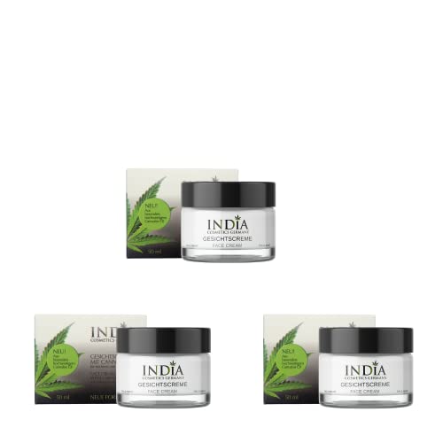Spar Pack, 3x Gesichtscreme mit Hanfsamenöl-Extrakt – Tag- & Nachtpflege für trockene Haut, feuchtigkeitsspendend & pflegend für ein glattes Hautbild