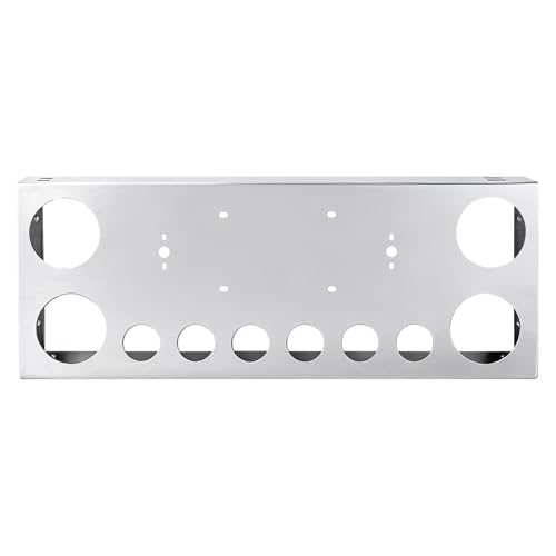 Cabtherlyn Tail Light Panel Stainless Steel with Four 4.49 and Six 2.76 Light Round Cutouts Rear Light Panel with a Backing Panel for Semi Truck