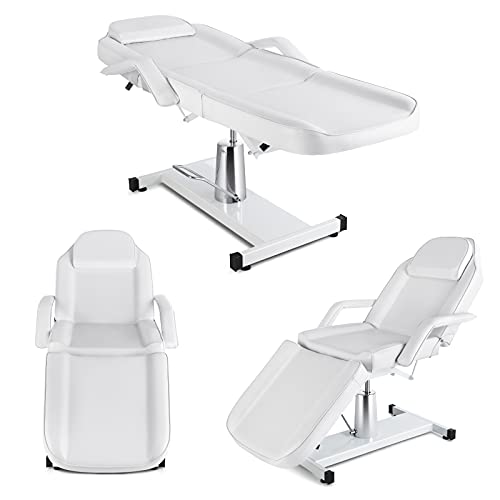 Artist Hand Hydraulic Facial Table Tattoo Chair Massage Bed Adjustable Professional For Esthetician Beauty Spa Lash Bed For Eyelash Extensions Salon Equipment Barber Chair Salon Chair (White) #TOP5