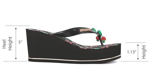 Image of Juicy Couture Women's Wedge Platform Flip Flops, Fashion Beach Sandals with Soft Footbed and Thong Style