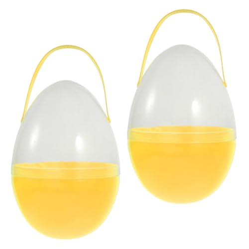 TOYANDONA 2pieza Huevos De Pascua Gigantes Vacíos Rellenables con Asas para Fiestas Temáticas Decoración De Caza De Pascua