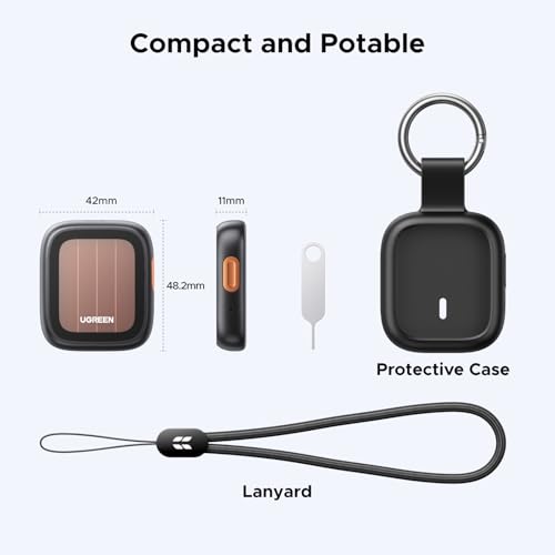 Image of UGREEN Finder Pro Tracker Tags (iOS Only) Solar Powered Bluetooth Air Smart Tags Item Finder Compatible with Apple Find My for Backpack Luggage Key [Apple MFi Certified]