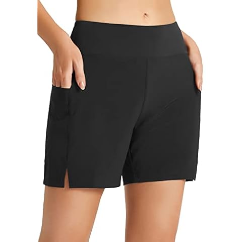BALEAF Swim Shorts Women 5 Inch High Waisted Bikini Bottoms Cover