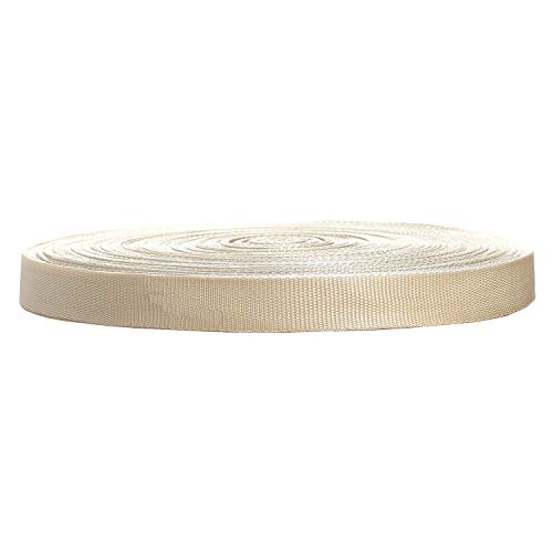 50 Metros x 25mm Correa de Correas de Polipropileno   1,4mm Espesor   Multiusos PP Cinta para Bricolaje Craft Mochila Flejes Delantal Bolsas, Color Crema, TKB5070 Cream
