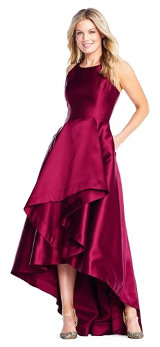 Image of Adrianna Papell Womens Mikado High-Low Gown